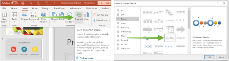 So erstellen Sie eine Microsoft PowerPoint-Zeitleiste zum Anzeigen von Daten