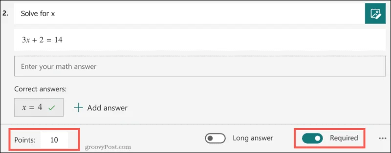 Cómo crear un cuestionario de matemáticas en Microsoft Forms