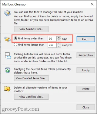 Cara Cari dan Padam E-mel mengikut Tarikh dalam Microsoft Outlook