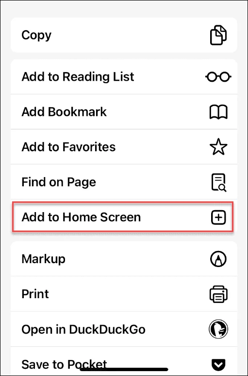Cara Menambah Tapak Web pada Skrin Utama pada iPhone