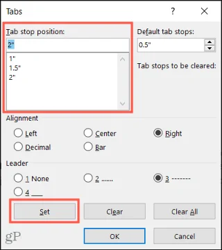 Cómo configurar tabulaciones en Microsoft Word