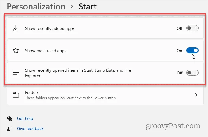 Cómo ocultar elementos recomendados en el menú de inicio de Windows 11