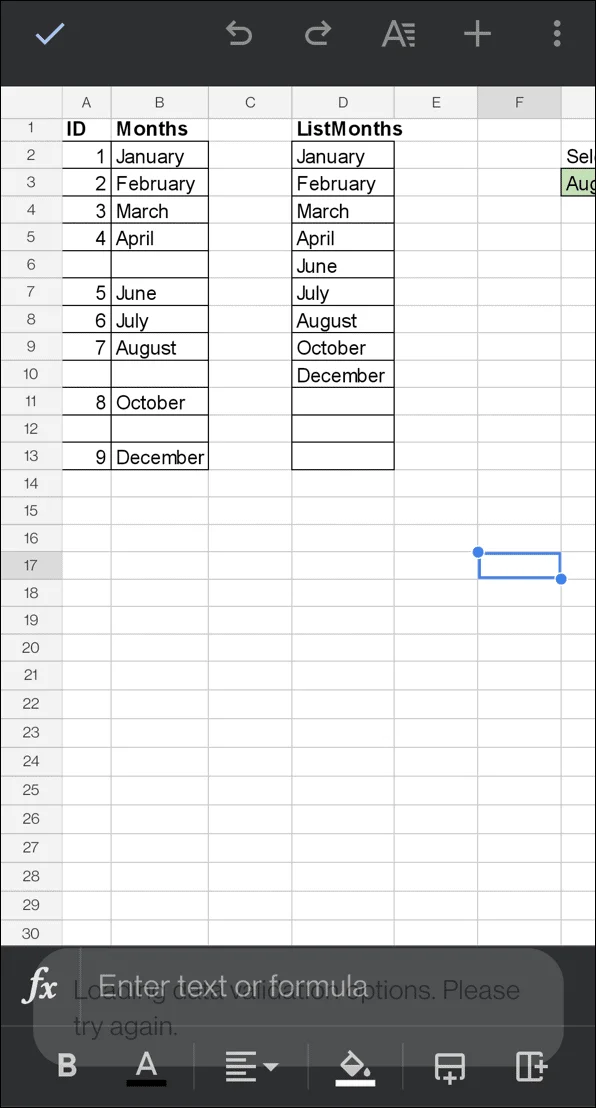 Feuille de calcul ouverte