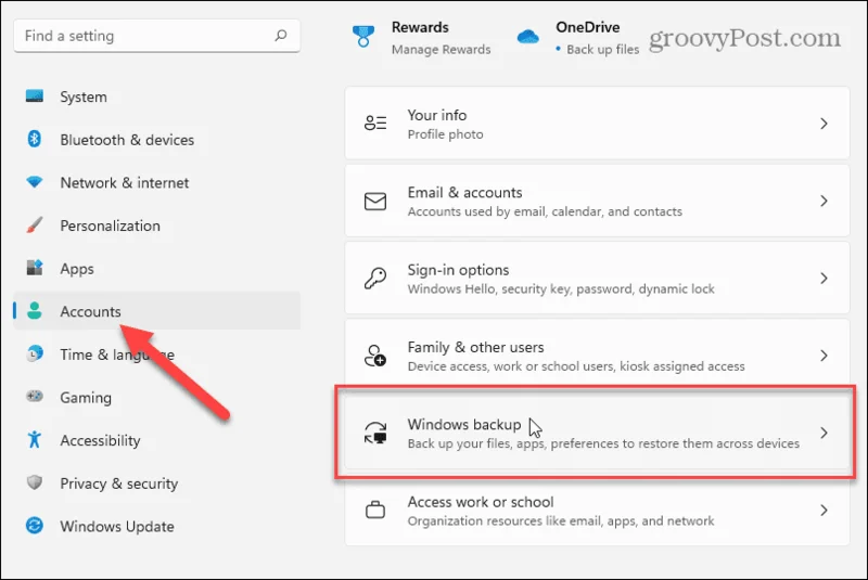 Configurações de sincronização