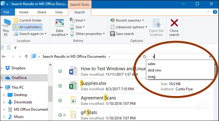 Cómo borrar, eliminar o deshabilitar el historial de búsqueda del Explorador de archivos de Windows 10