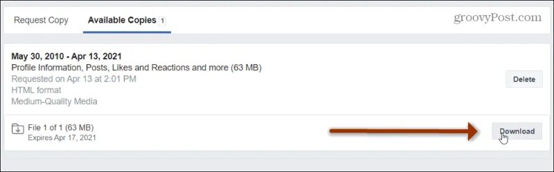 Cómo descargar una copia de todas tus imágenes, videos y datos de Facebook