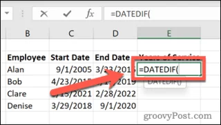 Как рассчитать выслугу лет в Excel