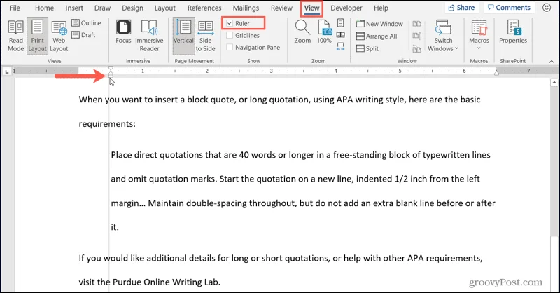 Cara Memasukkan Sebut Harga Blok dalam Microsoft Word