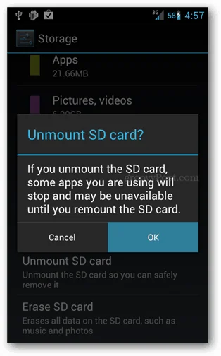 Cara Menyahlekapkan Kad SD Android Sebelum Mengalih keluarnya