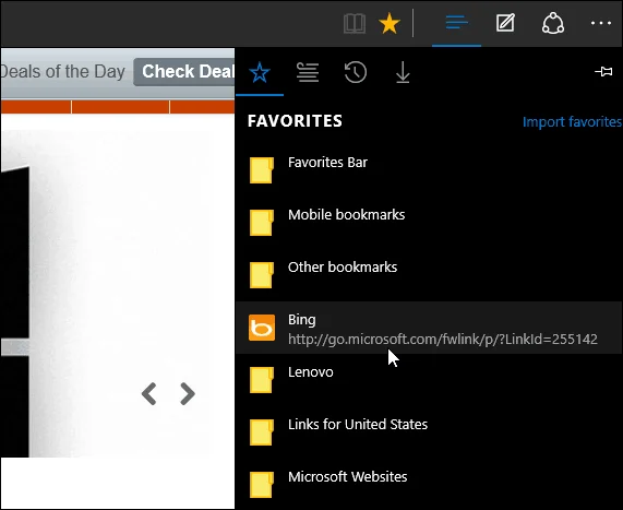 Import Chrome, IE atau Penanda Halaman Firefox ke dalam Legacy Microsoft Edge