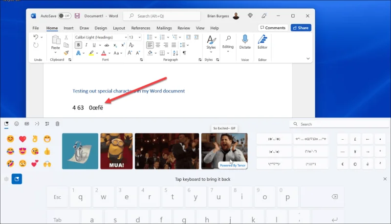 Speciale tekens typen op Windows 11