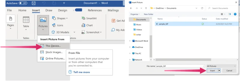 Como inserir um GIF animado em um documento do Word