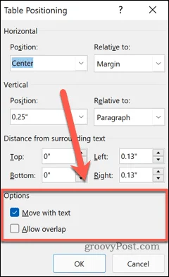 Cara Membungkus Teks Di Sekitar Jadual dalam Word