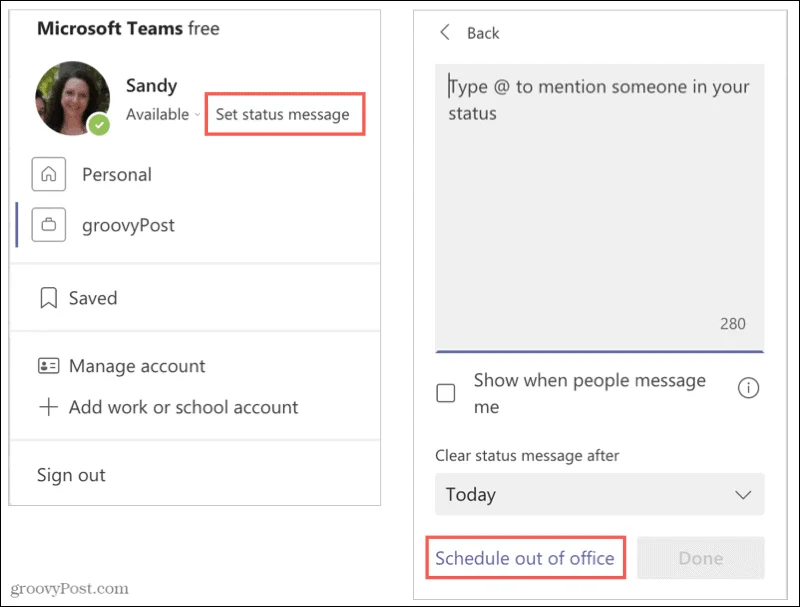 Como configurar uma mensagem de ausência temporária no Microsoft Teams