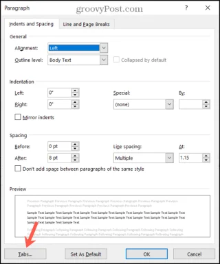 Cómo configurar tabulaciones en Microsoft Word