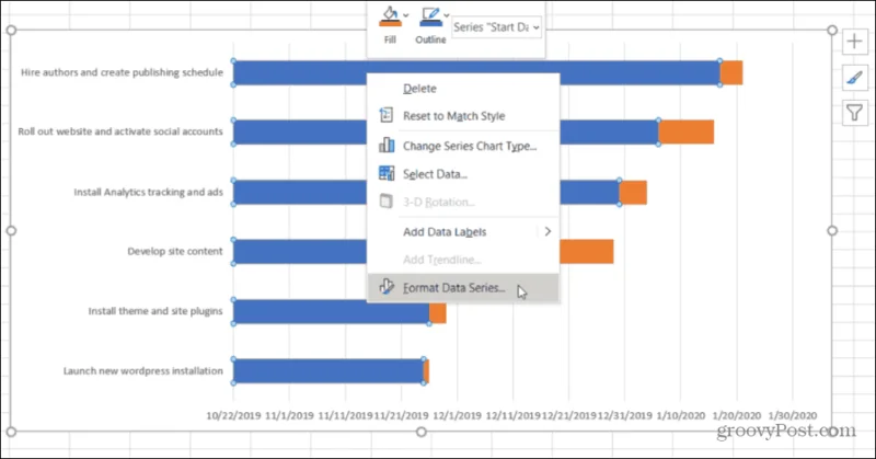 Cara Membuat Carta Gantt dalam Excel