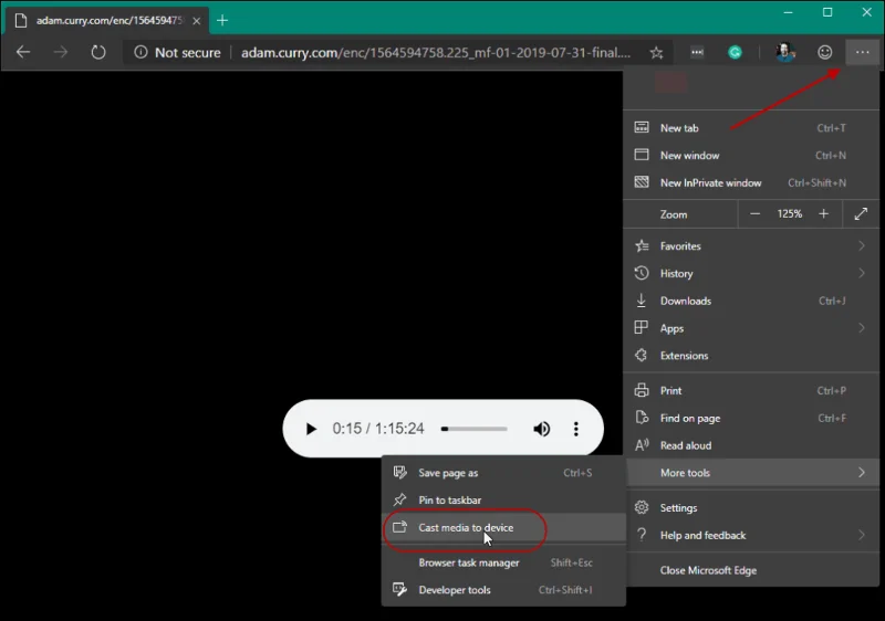 Cara Menghantar Media dari Microsoft Edge ke Google Chromecast