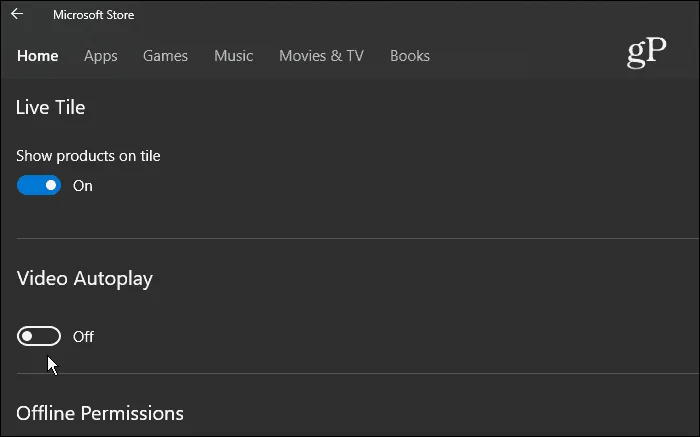 Cara Melumpuhkan Autoplay Video dalam Windows 10 Microsoft Store