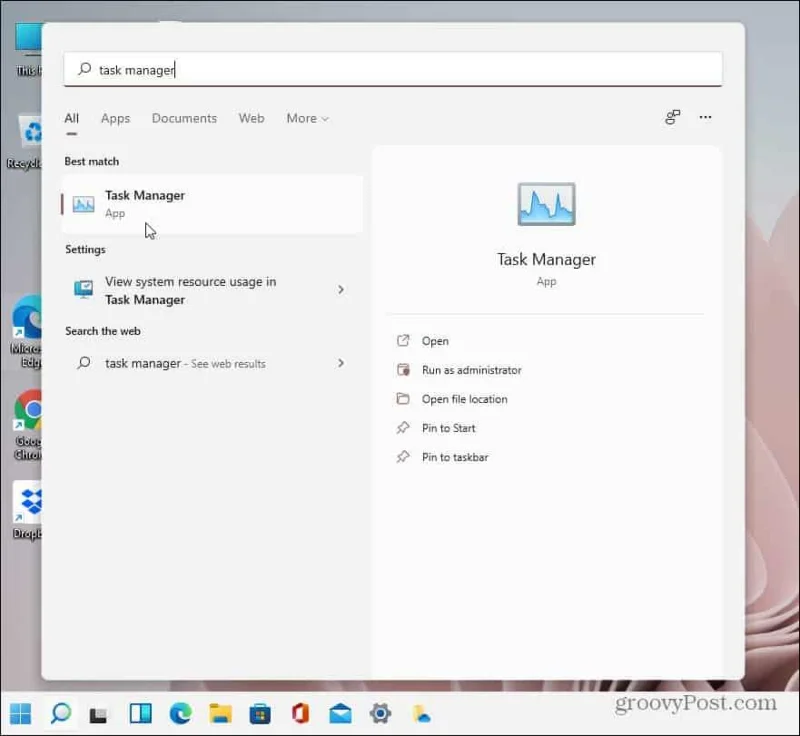 Bagaimana untuk membuka Pengurus Tugas pada Windows 11