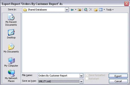 Exportando dados do Access 2003 para XML