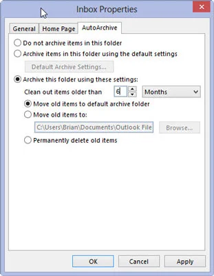 Legen Sie die AutoArchivierung von Outlook für einzelne Ordner fest