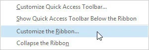 Como personalizar a faixa de opções do Outlook 2013