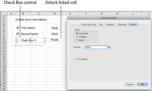 Aktivieren Sie Kontrollkästchen für Excel-Formulare in Office 2011 für Mac