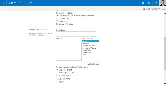 Hinzufügen von berechneten und Nachschlagespalten zu Ihrer benutzerdefinierten SharePoint 2016-App
