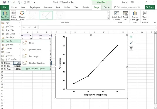 Representando graficamente o erro padrão da média no Excel