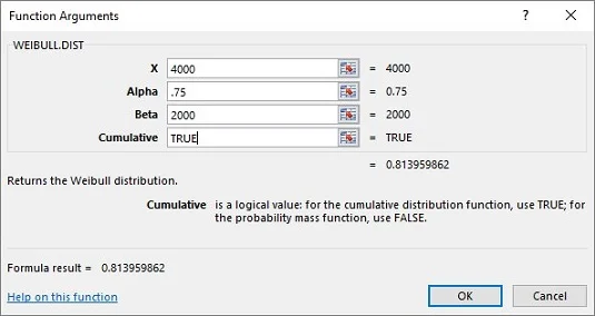 Funções de planilha do Excel para probabilidades e distribuições