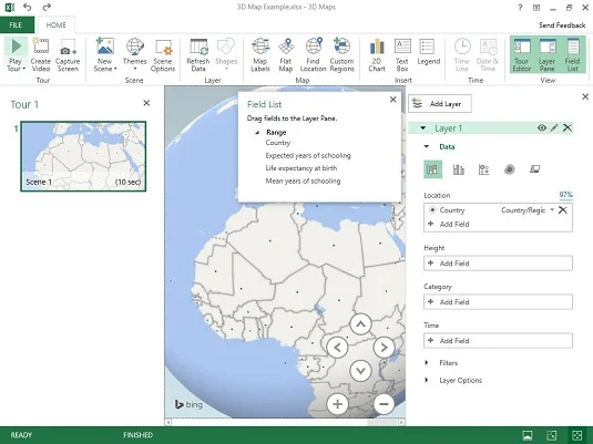 Como usar mapas 3D no Excel