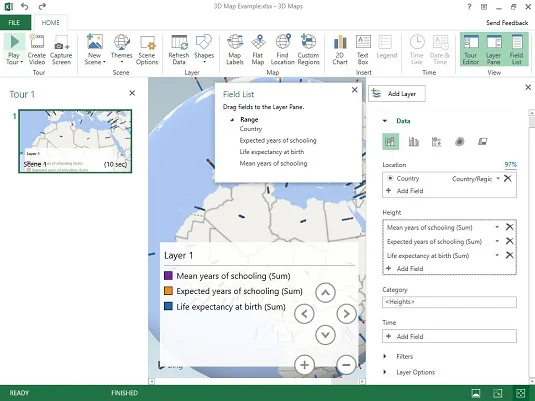 Como usar mapas 3D no Excel