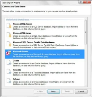 Carregar dados para Power Pivot do Microsoft Access