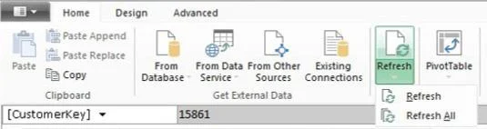 Aktualisieren und Verwalten von externen Power Pivot-Datenverbindungen
