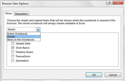 Veröffentlichen einer Excel-Arbeitsmappe in SharePoint