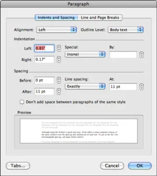 So formatieren Sie ganze Absätze in Word 2011 für Mac