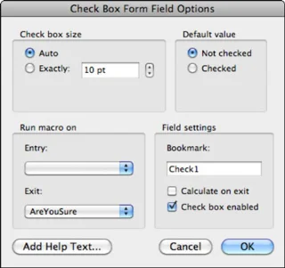 Word 2011 für Mac: Hinzufügen von Kontrollkästchen zu Formularen