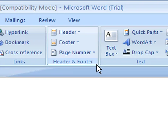So bearbeiten Sie eine Kopf- oder Fußzeile in Word 2007