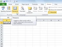 So verwenden Sie den Thesaurus in Excel 2010