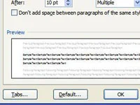 So ändern Sie die Standard-Tabstopps in Word 2007