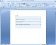 Erstellen eines Inhaltsverzeichnisses in Word 2007