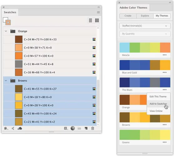 Guides de couleurs et thèmes de couleurs Illustrator CC