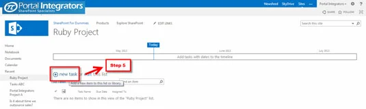 So erstellen Sie Aufgabenlisten mit der Gantt-Diagrammansicht in SharePoint 2013