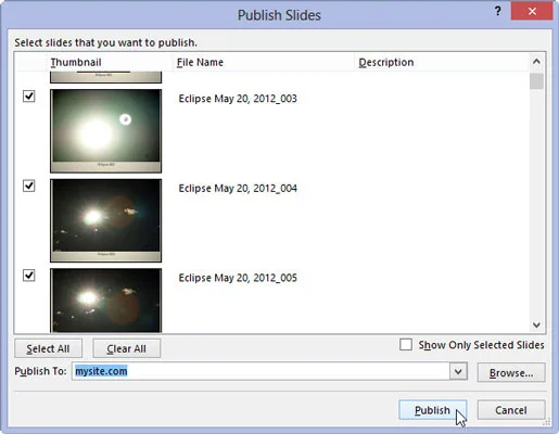 So speichern Sie PowerPoint 2013-Folien in einer Folienbibliothek