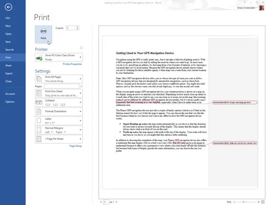 So drucken Sie Kommentare in Word 2013