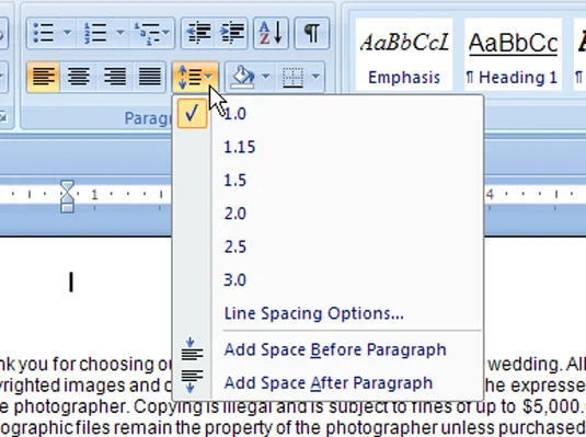 So passen Sie den Zeilenabstand innerhalb eines Absatzes in Word 2007 an