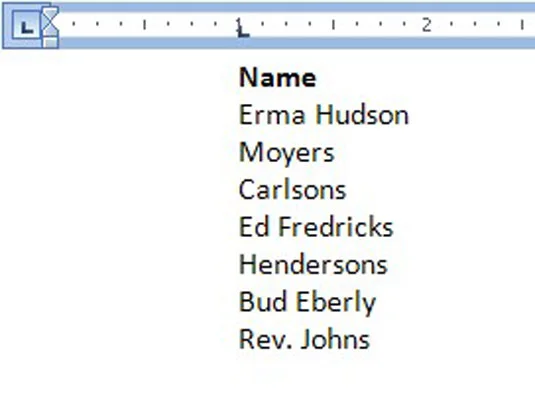 So verwenden Sie den linken Tabstopp in Word 2007