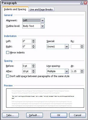 So deaktivieren Sie einen Tabstopp in Word 2007