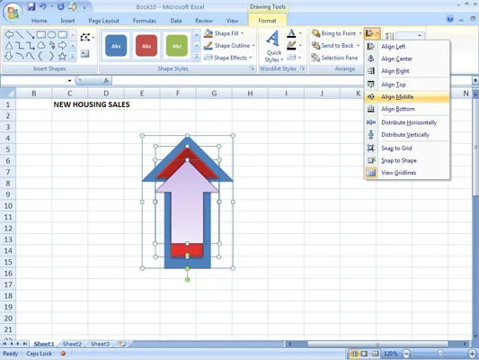 Ausrichten mehrerer Grafikobjekte in Excel 2007