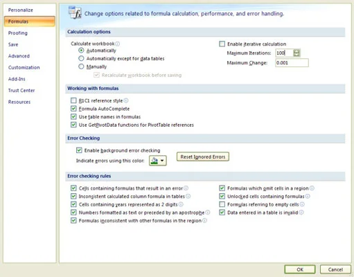 Vermeiden von Zirkelverweisen in Excel 2007-Formeln